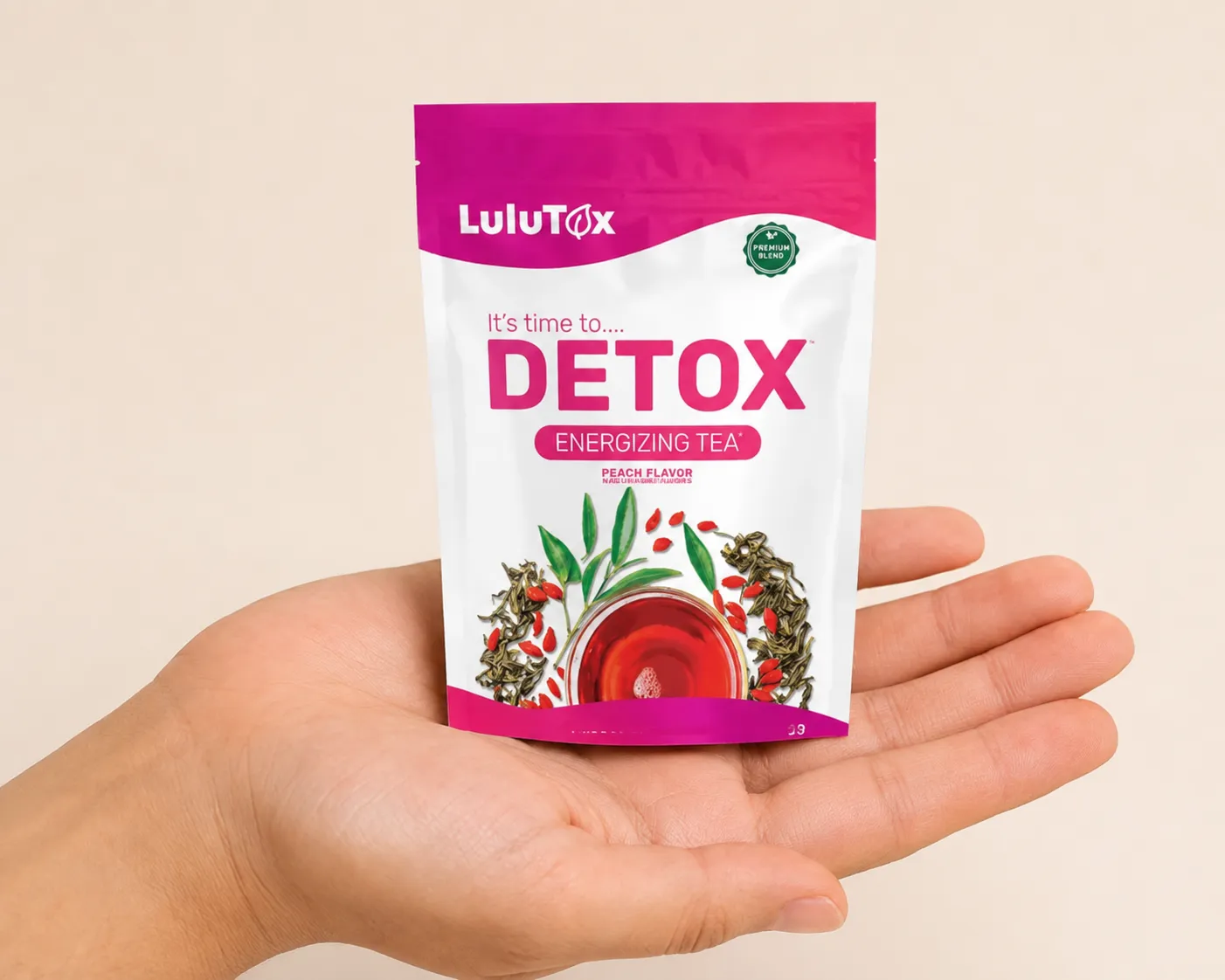 Lulutox Detox Tea — le produit en main