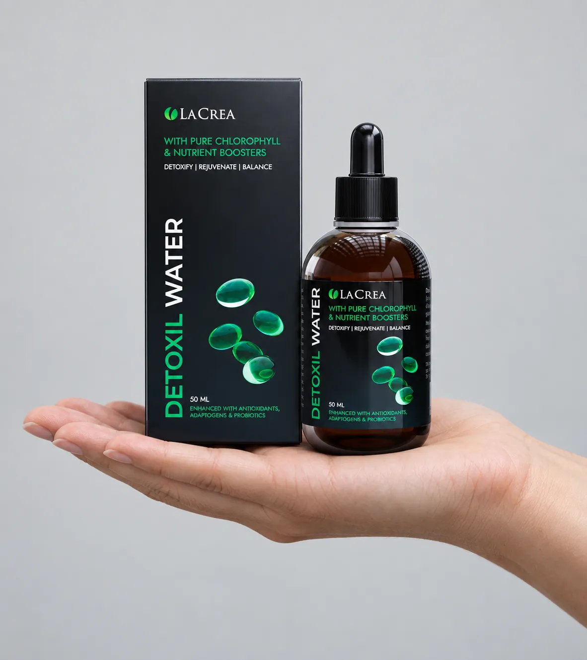Detoxil water — le produit en main